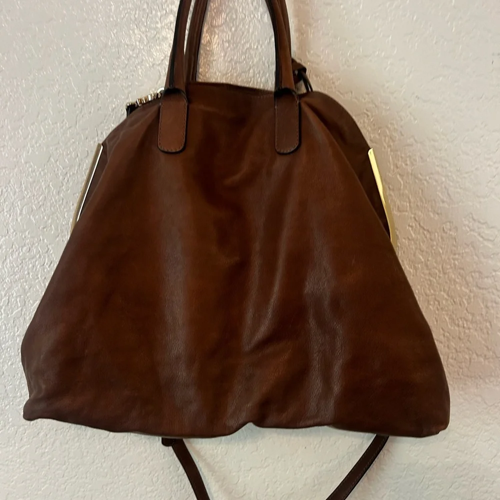 Gorgeous Coccinelle Brown Pebbled Leather Shoulder Bag | Quiet European Luxury